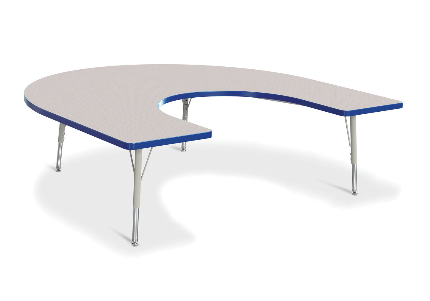 Berries Horseshoe Activity Table - 66" X 60", A-height - Freckled Gray/Gray/Gray