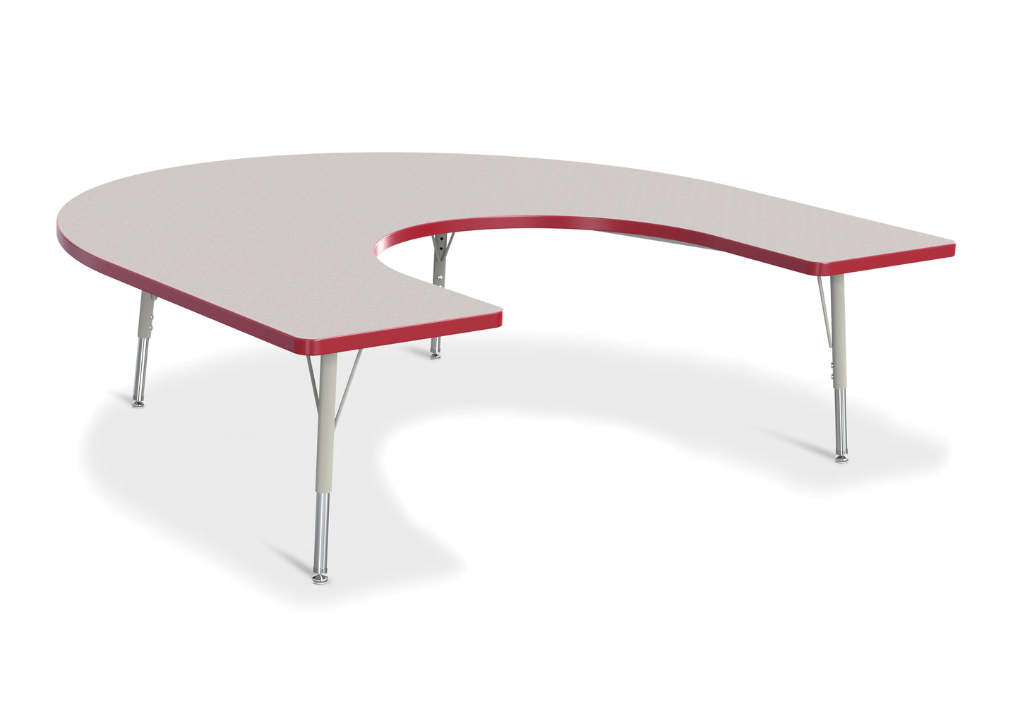 Berries Horseshoe Activity Table - 66" X 60", A-height - Freckled Gray/Gray/Gray