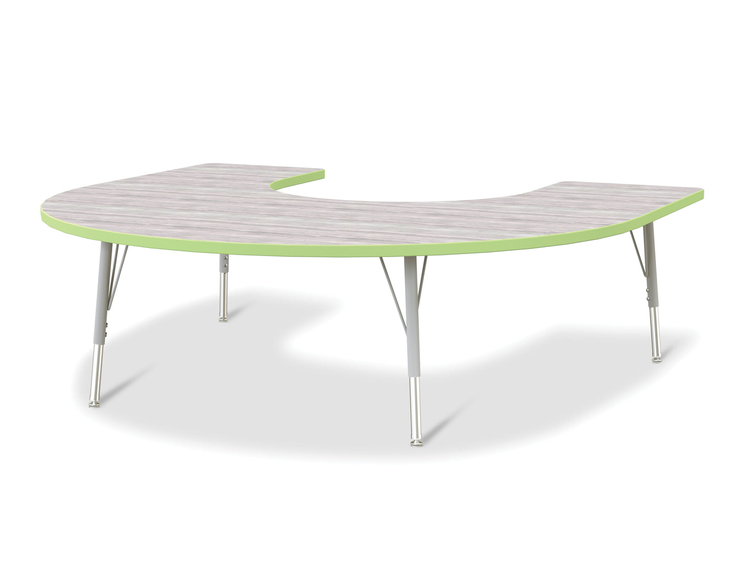 Berries Horseshoe Activity Table - 66" X 60", A-height - Freckled Gray/Gray/Gray