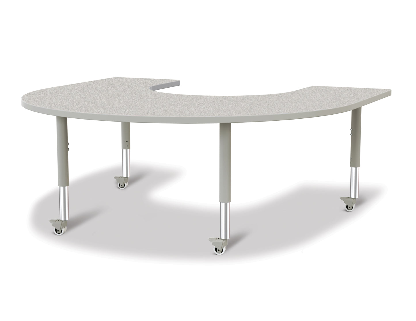 Berries Horseshoe Activity Table - 66" X 60", A-height - Freckled Gray/Gray/Gray