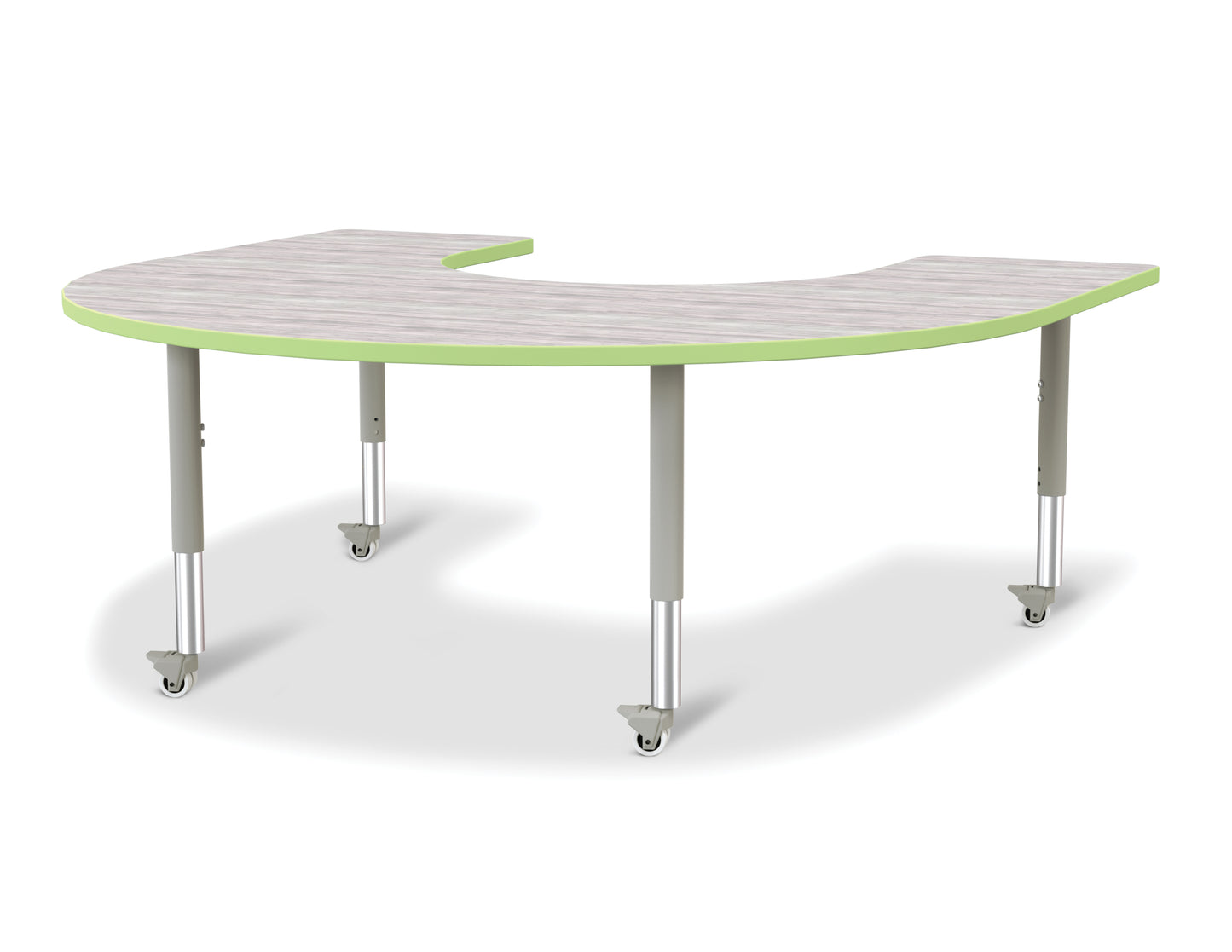 Berries Horseshoe Activity Table - 66" X 60", A-height - Freckled Gray/Gray/Gray