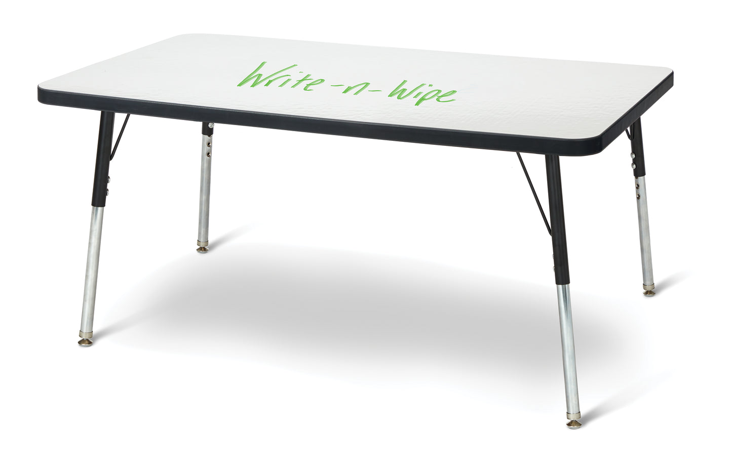 Berries Rectangle Dry Erase Table - 24" x 48", A-height - Write-n-Wipe/Black/Black