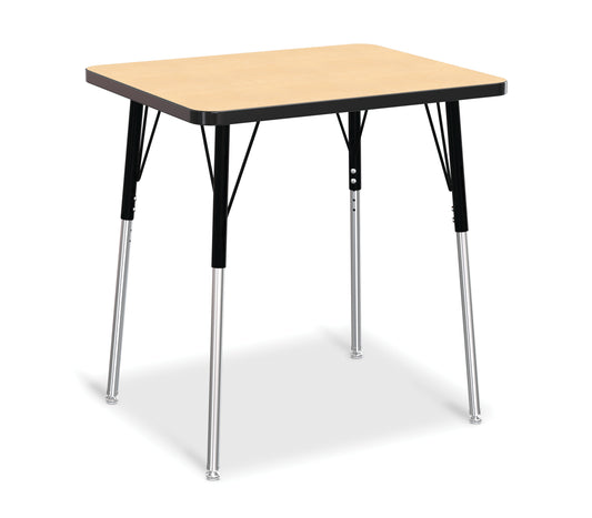 Berries Rectangle Student Desk -  24" X 30", A-height - Maple/Black/Black