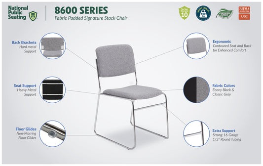 8600 Series Fabric Padded Signature Stack Chair