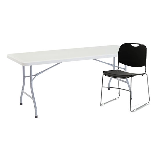 Rectangle Tables & House Stacker Chairs