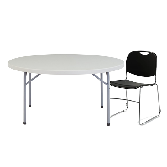 Round Tables & House Stacker Chairs