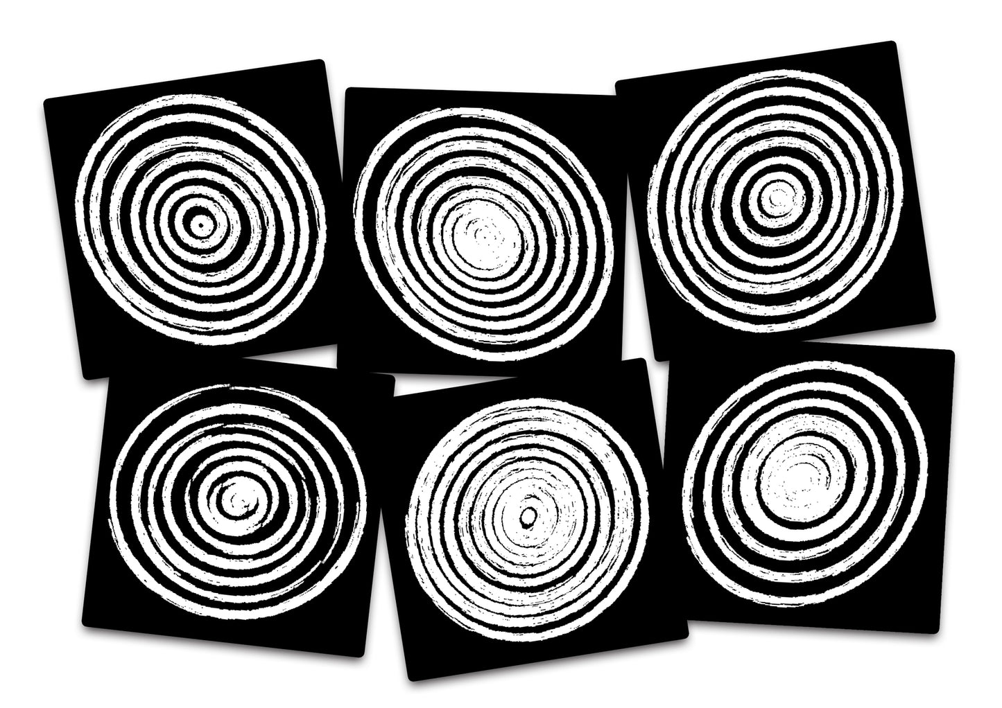 CIRCLES BLACK AND WHITE (SET OF 6)