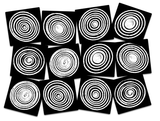 CIRCLES BLACK AND WHITE (SET OF 12)